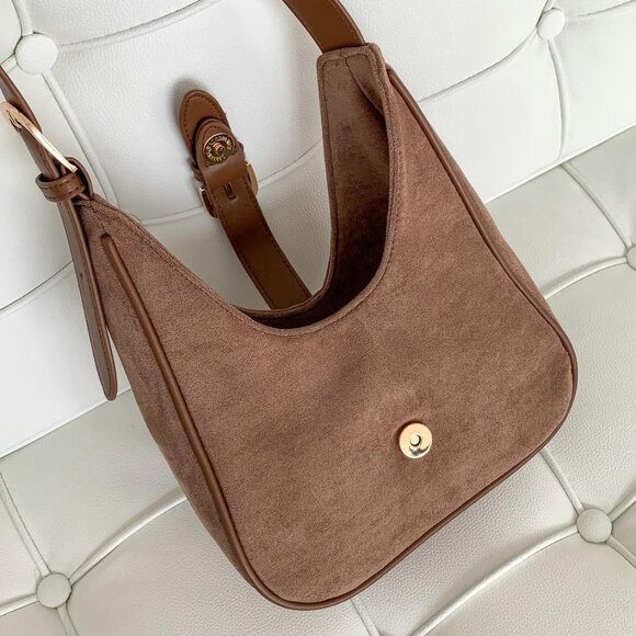 Fashion-Forward Coffee Suede Shoulder Bag - Perfect Gift for Any Occasion - Picture 4 of 8